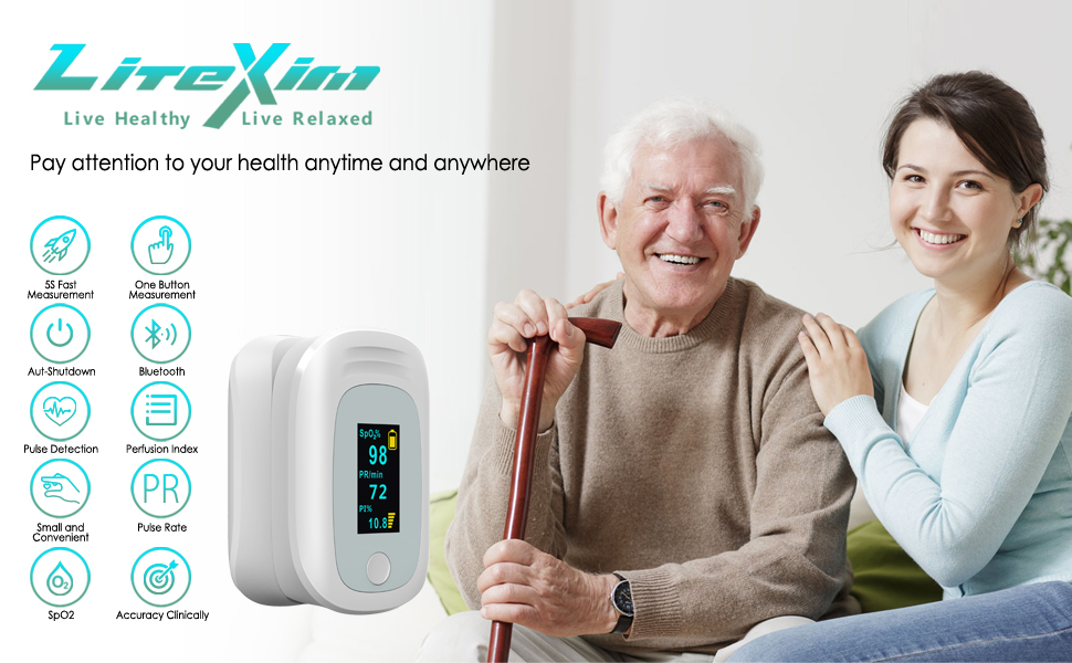 Blood Oxygen Saturation Monitor, NHS Approved Uk Bluetooth Pulse