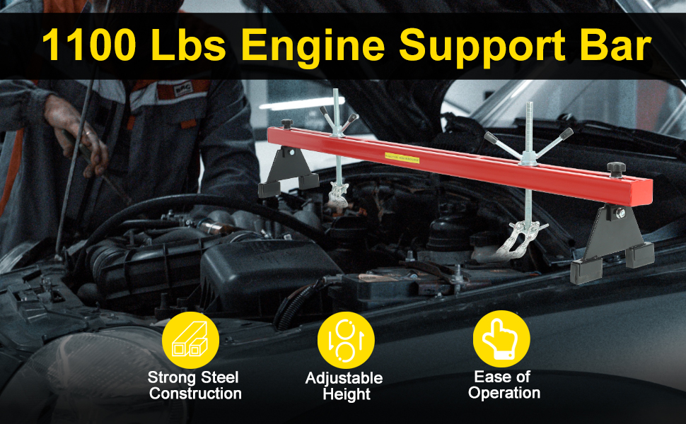 BLACKHORSERACING Engine Support Bar, 1100lbs Capacity