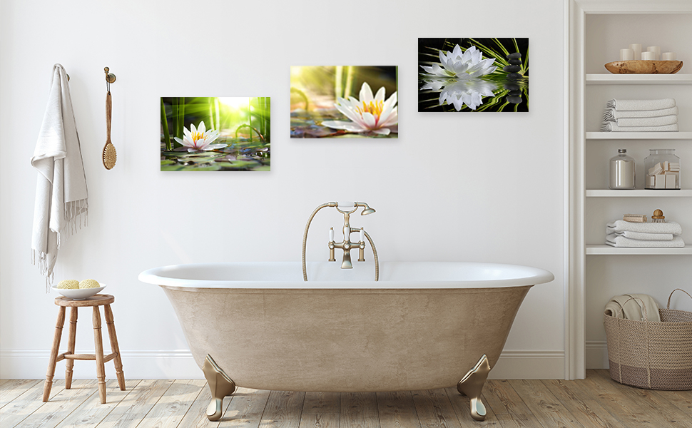 CCWACPP Lotus Flower Canvas Print Wall Art Zen Pictures