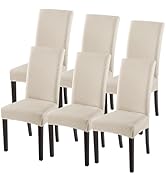 SearchI Dining Room Chair Covers Set of 6, Stretch Jacquard Parsons Chair Slipcovers Super Fit Re...