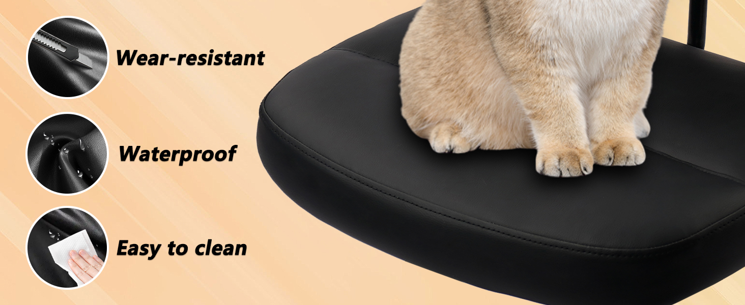 black leather small desk chair