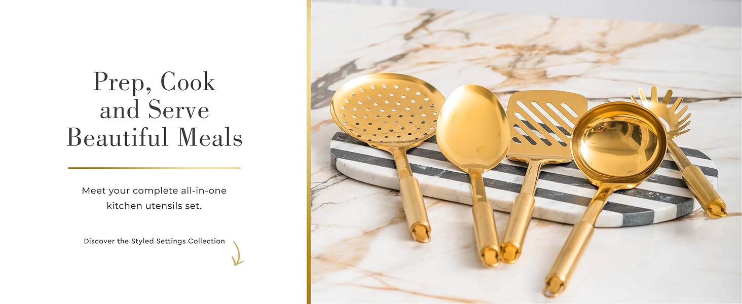 Beige Gold Utensils