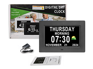 Digital Calendar Dementia Clock Alarm Clock with Day and Date for Elderly