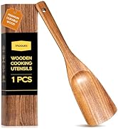 Multifunction Wooden Spatula Spoon, Great for Both Cooking and Serving, Mixing, Scoop, and Scrape...