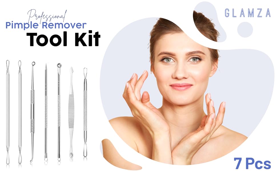 Glamza 7 stks puistje remover tool kit mee-eter whitehead acne puistjes spot set
