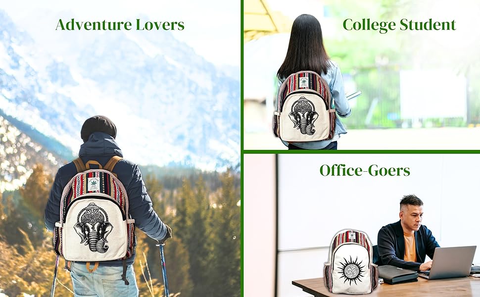 Lord Ganesh Print Hemp Bag