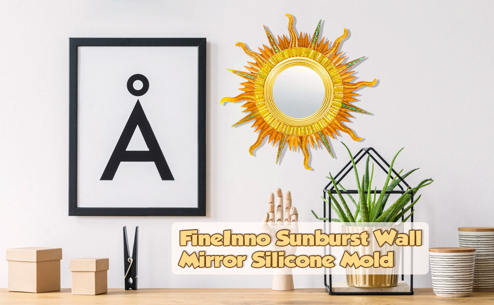Spiegel Rund Sonne Wanddeko Schmuck Silikonform Gießform Resin Form Epoxidharz Formen Kristall