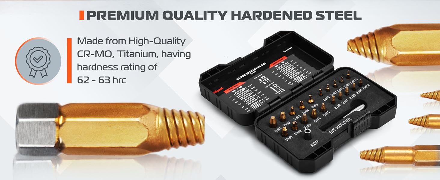 AV Steel 22 Pieces Damaged Screw Extractor Set, Easy Out Screw