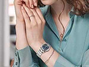 Amazon | [BUREI]腕時計 レディース アナログ 防水 クォーツ