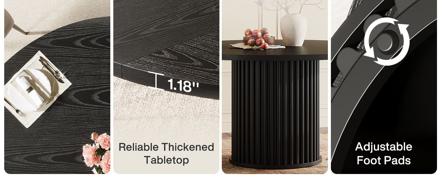 round dining table 4 6 people black circle kitchen table