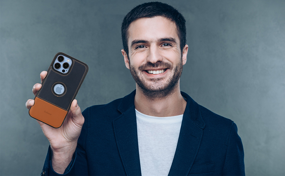 BUFROYE Compatible with iPhone 13 Pro Max Case Leather