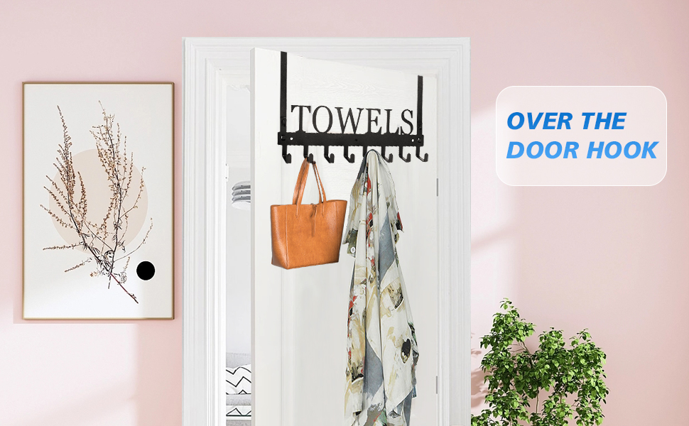 Over Door Hook, Towel Holder for Bathroom Door, Over The Door Towel