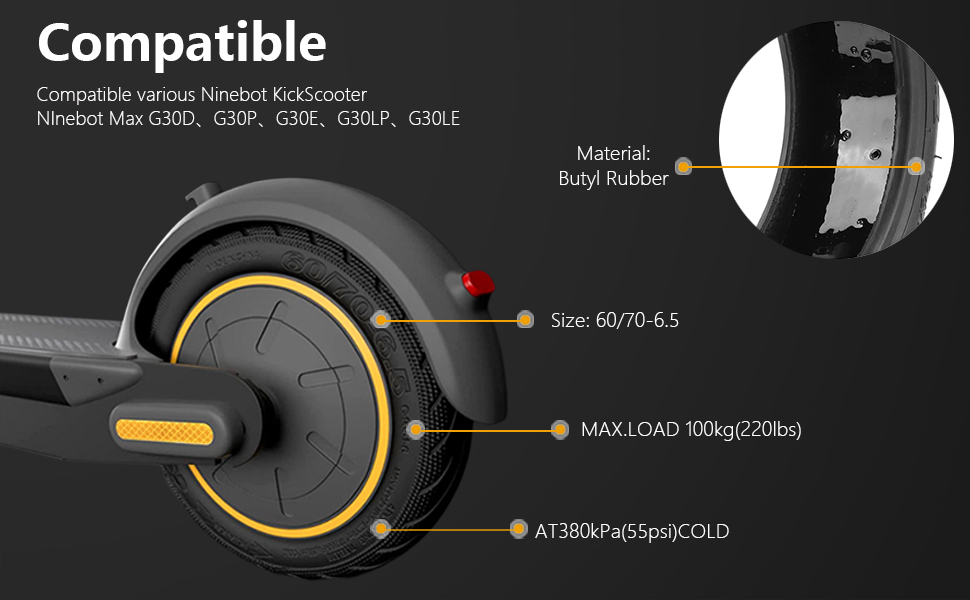 60/70-6.5 ninebot max g30 tire