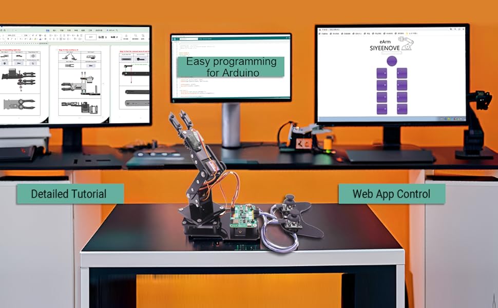 Amazon.com: SIYEENOVE Smart Robot Arm for Arduino & ESP32-C3 4DOF ...