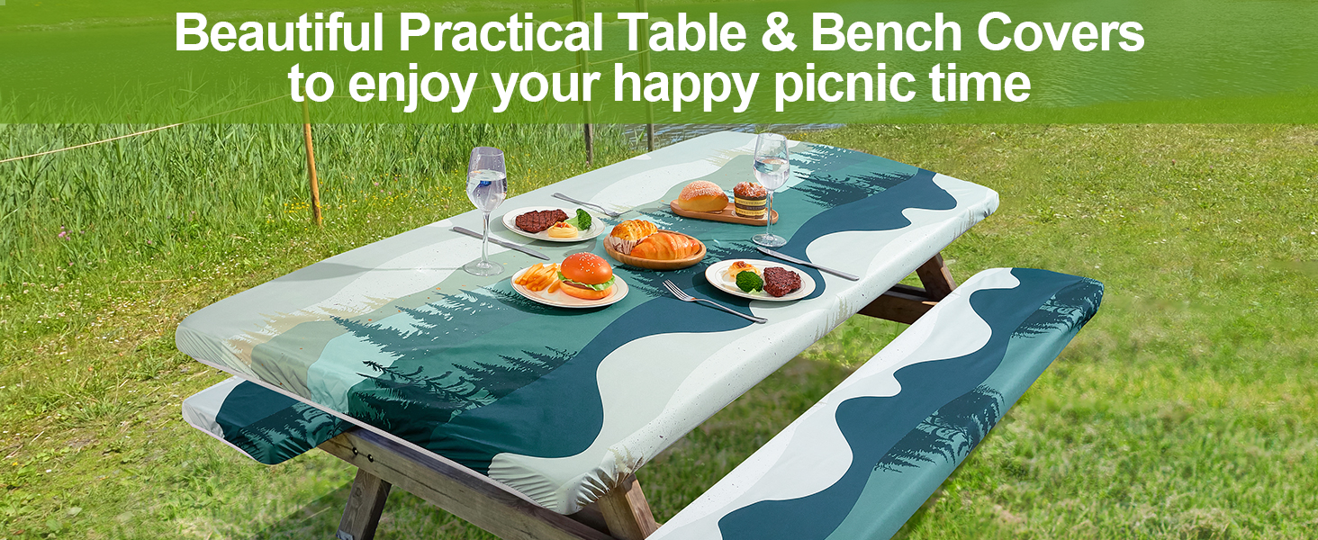 Picnic Table Cover with Bench Covers Camping Essentials