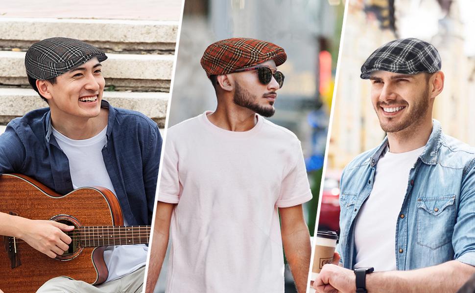 Different Guys Wear Hitro Plaid Newsboy Hats