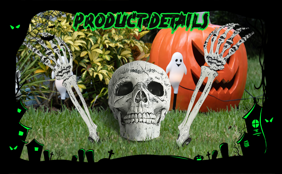 skeleton+groundbreaker skeleton head and hands skeleton coming out of the ground large