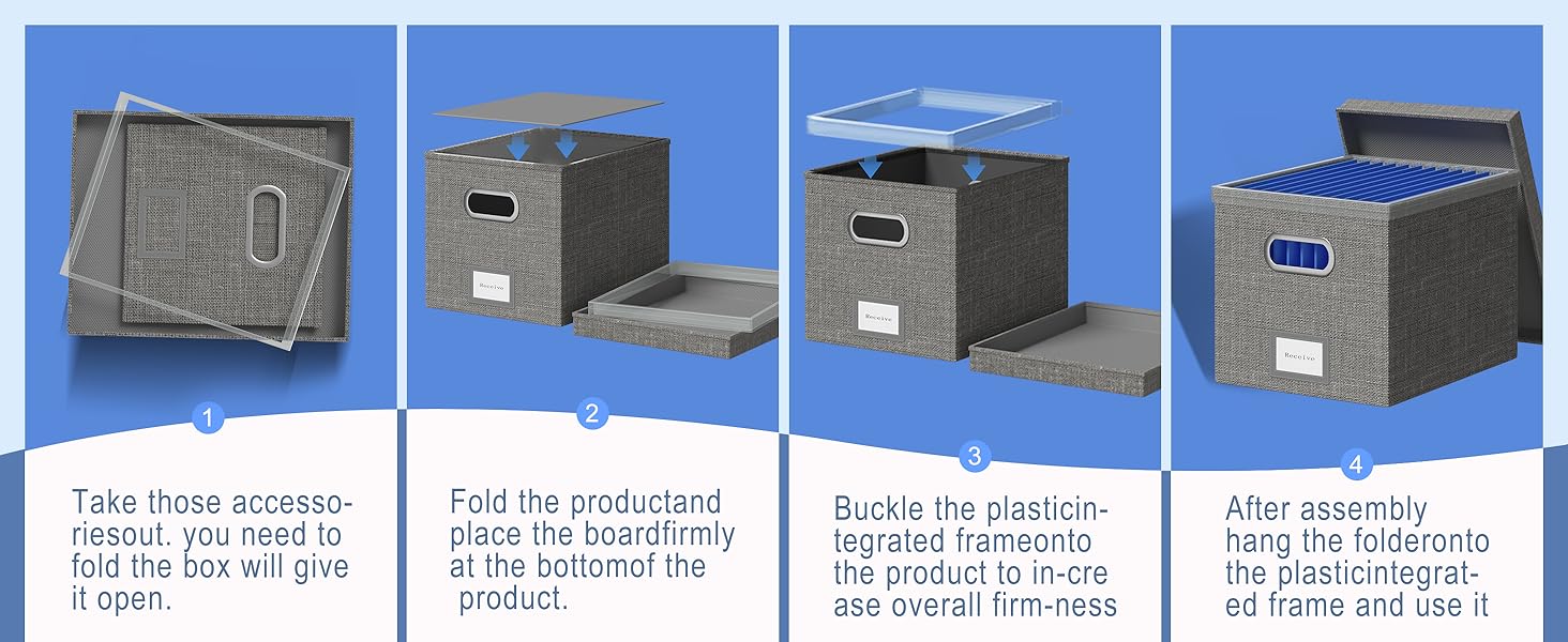 GRSQYS File Storage Box with LidsFile Boxes for Hanging