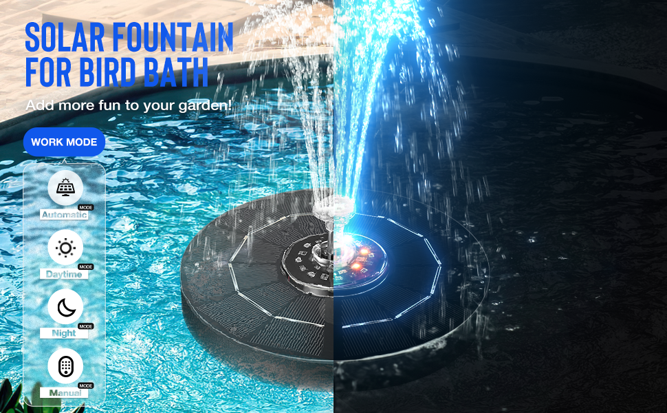 Solar Fountain Outdoor Remote Control Solar Fountain, 3.5W Solar Pond