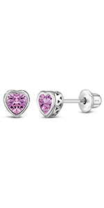 Amazon.com: 925 Sterling Silver 5mm Simulated Pink