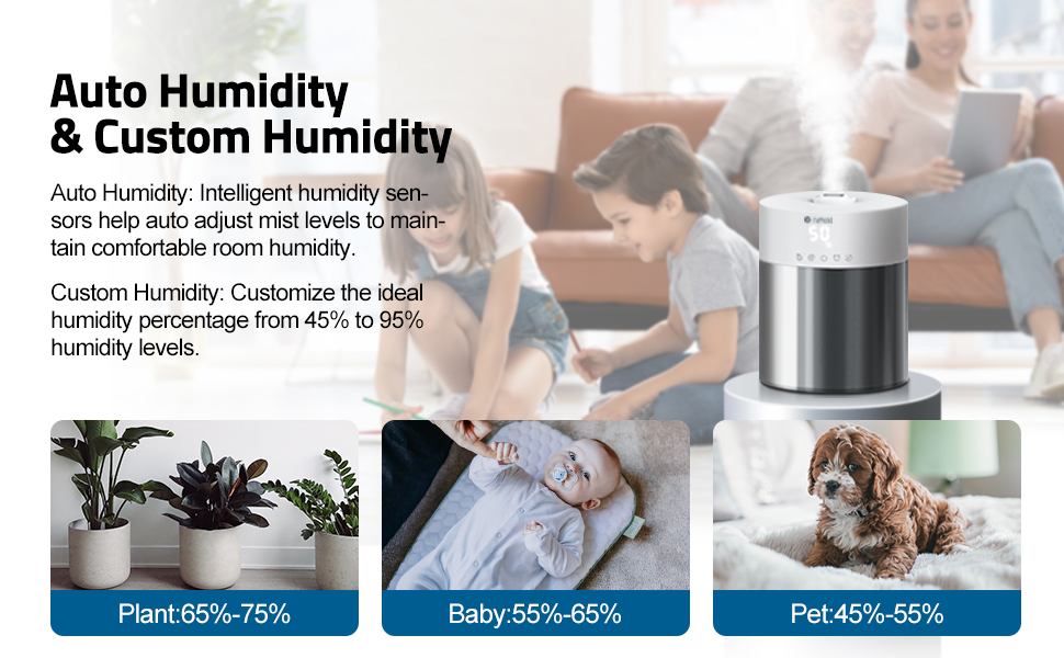RIMOO Humidifiers for Bedroom Large Room, Ultrasonic Cool
