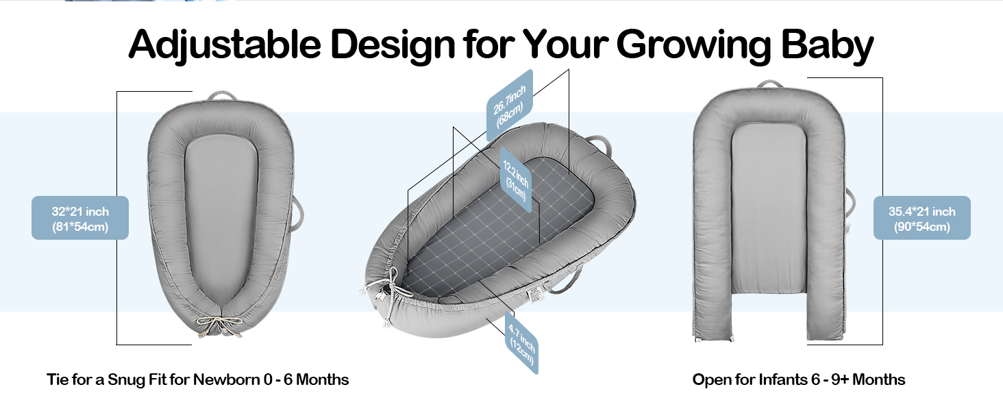 Baobrava Baby Lounger, Full Cotton Breathable Baby Nest