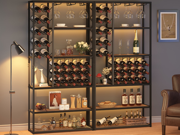 Amazon.com: Launica Tall Wine Bar Cabinet, 5 Tier Industrial