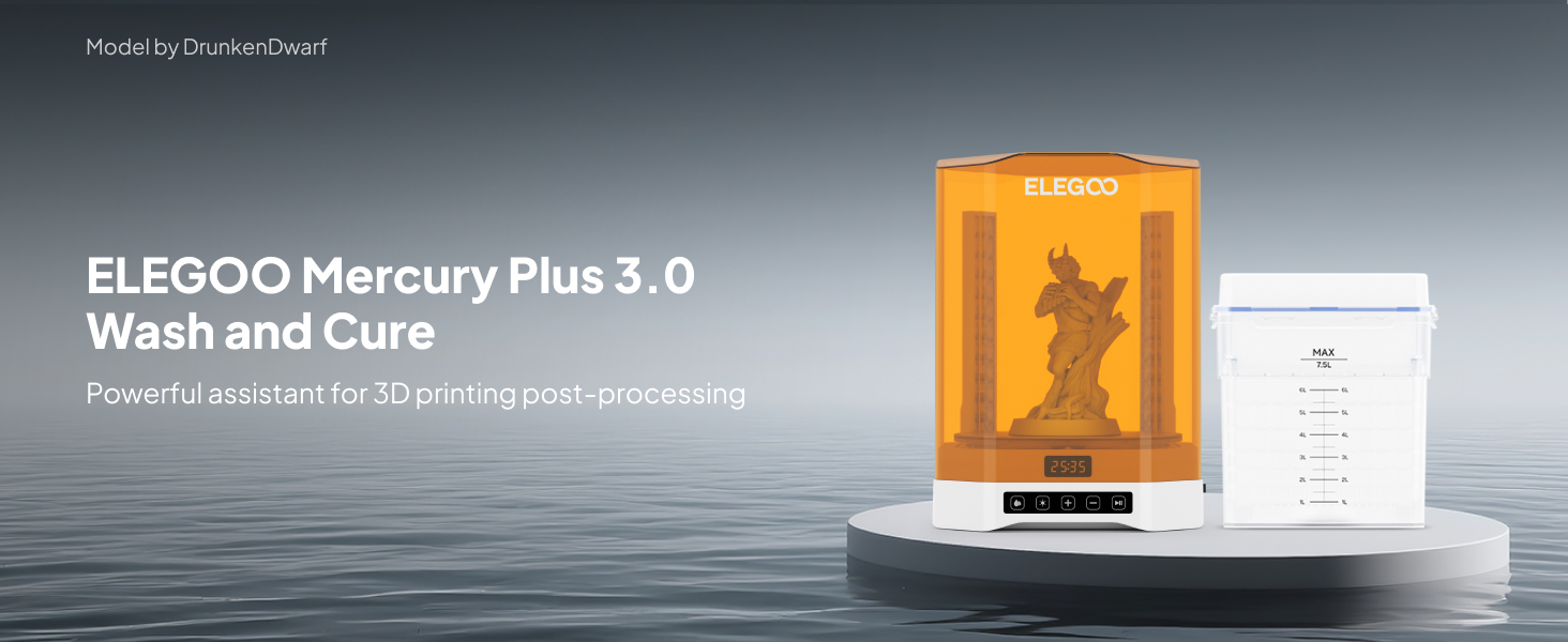 ELEGOO Mercury Plus 3.0 Wash and Cure Powerful assistant for 3D printing post-processing