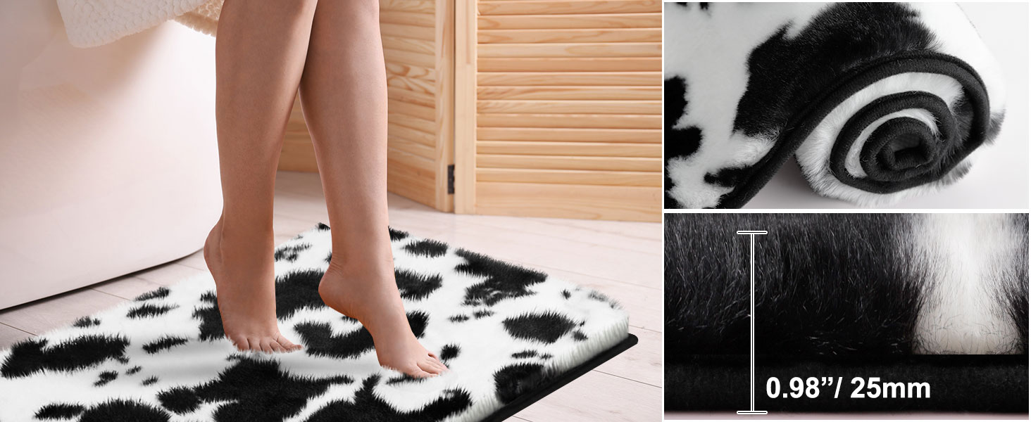 McEu Bathroom Mat Sets 3 Piece, Bath and Toilet Mat Set Non Slip Faux