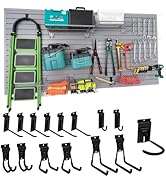 Slat Wall Paneling with 15 Slatwall Hooks, 4' x8' Slatwall Panels with Slatwall Accessories, Gara...