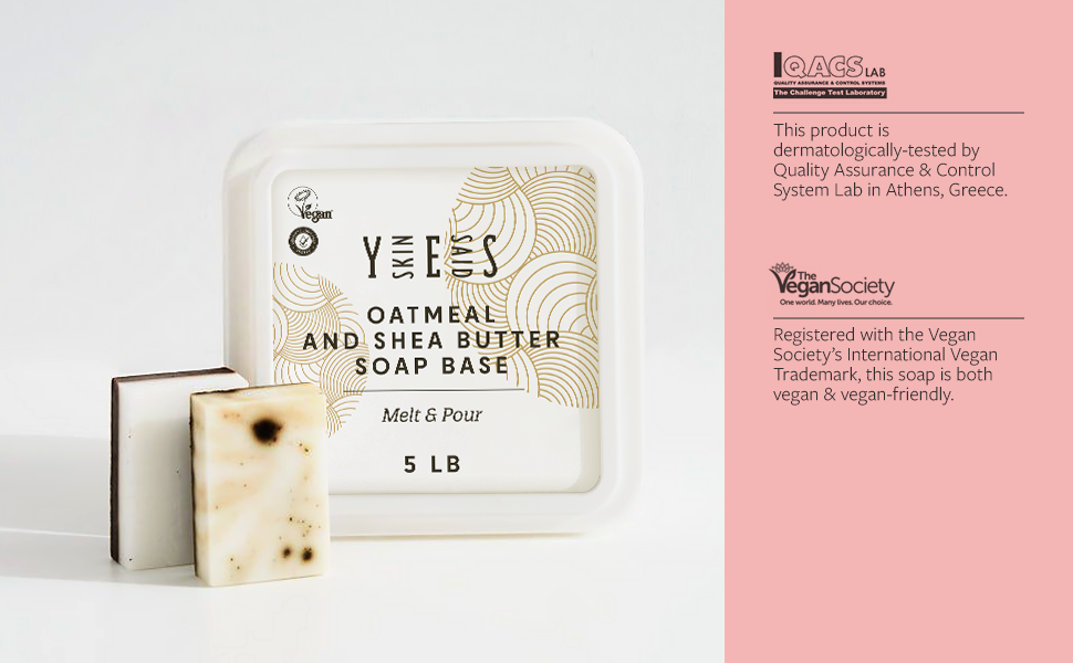 Skin Said Yes 5 Lb Oatmeal Soap Base SLS/SLES free, No Palm Oil, Organic Soap Base