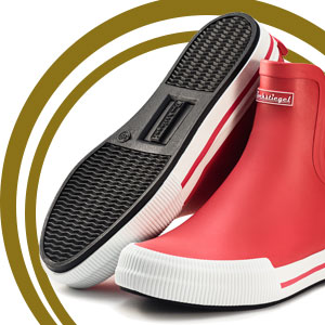 Rubber half boots red