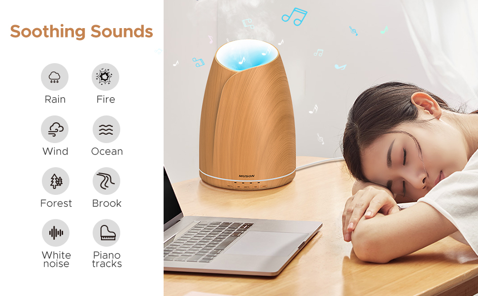 muson Sound Machine Diffuser Cool Mist Humidifier Diffuser for