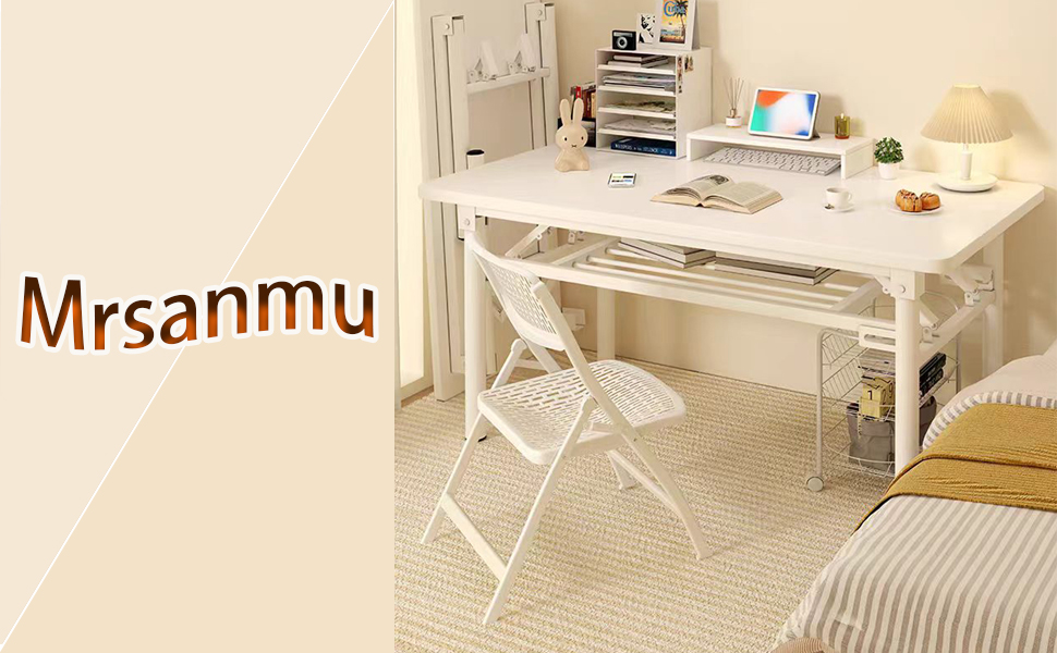 Mrsanmu 29.5 Inch Foldable Computer Desk, Small Folding
