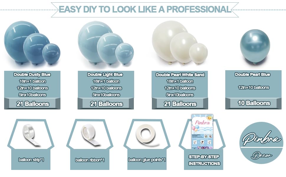 dusty blue balloon arch