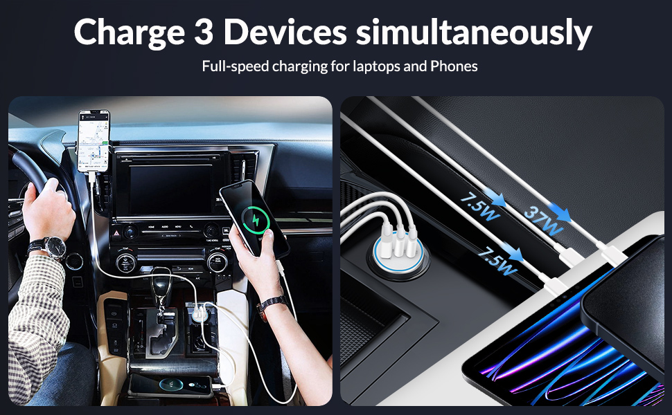 3 port car charger