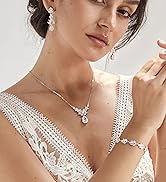 SWEETV Marquise Wedding Jewelry Set for Bride Bridesmaids, Bridal Jewelry Set for Wedding, Cubic ...