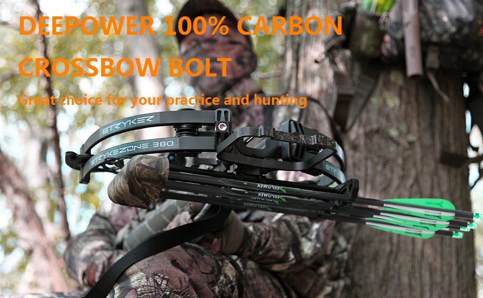 DEEPOWER Crossbow Bolts 20 22 inch for Hunting and Outdoor