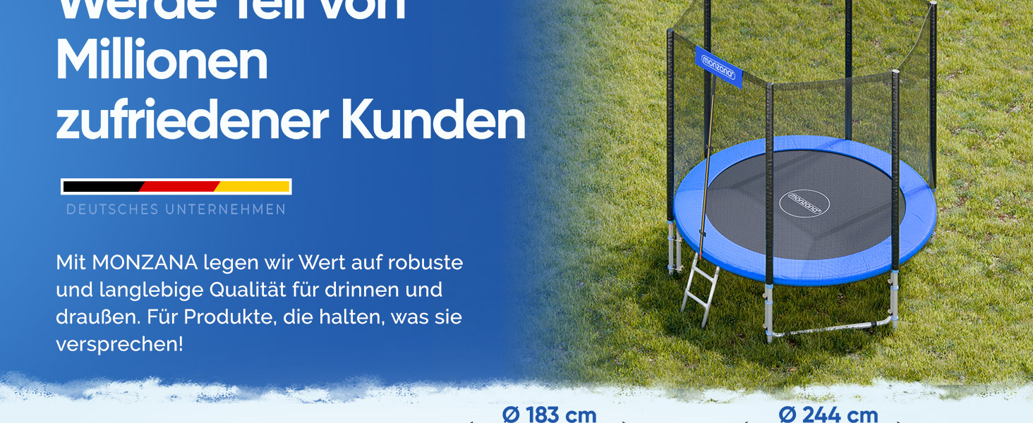 Monzana® Trampolin Ø 183 cm TÜV SÜD GS Zertifiziert für Kinder Gartentrampolin - inkl. Sicherheitsnetz, Leiter & Zubehör 4dec3ea1 7be6 419f 95c8 D4c5d3124760. CR0,0,1464,600 PT0 SX1464 V1