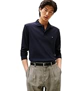 Tommy Hilfiger Men's Long Sleeve Casual Polo Shirts in Regular Fit with Liquid Cotton