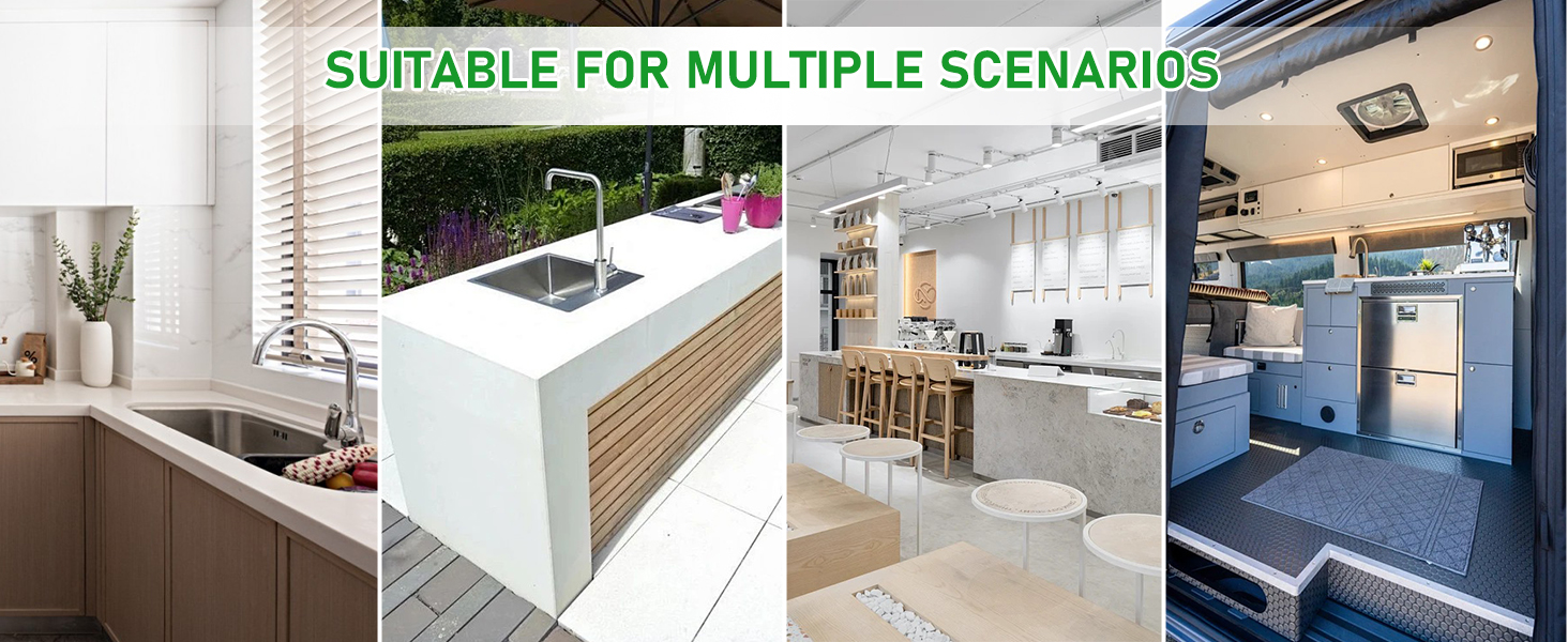 The sink suitables for multiple scenarios,Kitchen sink, outdoor sink, RV sink, bar sink.