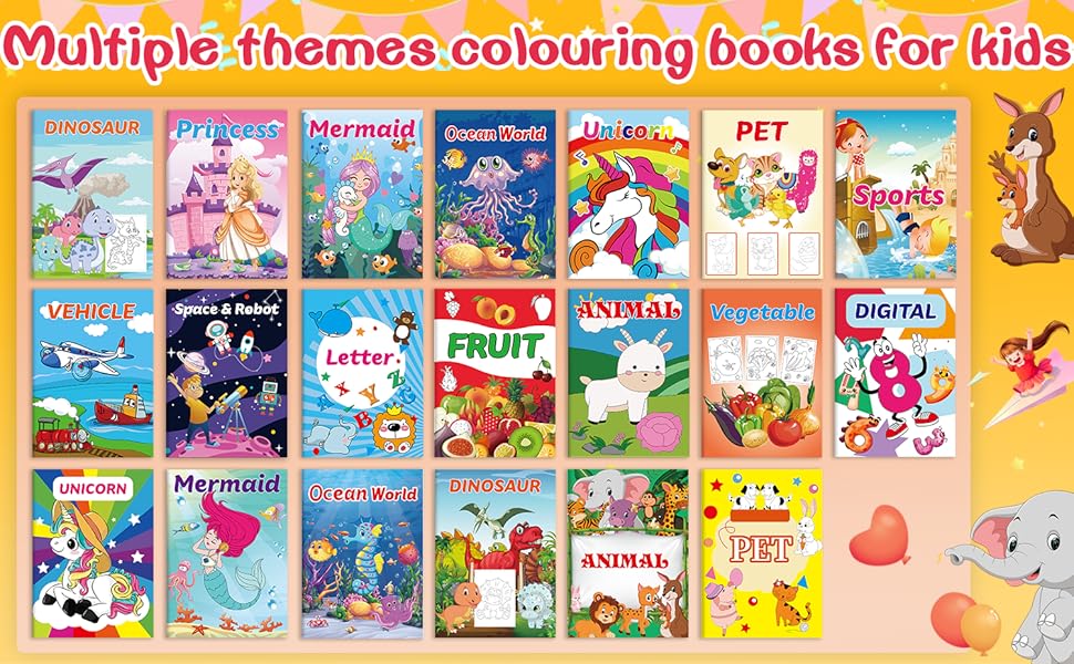 OSIMIG 20PCS Colouring Books for Children Ages 28, Mini Colouring