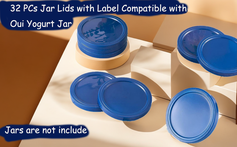 Mailatime 32 Pcs Yogurt Lids Compatible with Oui Yogurt