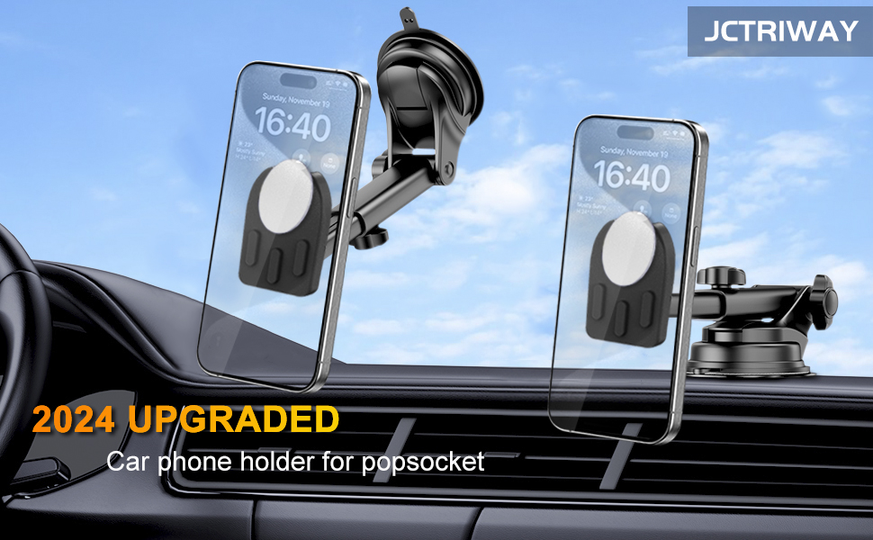 JCTRIWAY Car Mount for Pop Socket, Dashboard Windshield Car