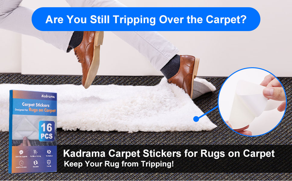 [16 Pack] Rug Corner Grippers for Area Rugs on Carpet to