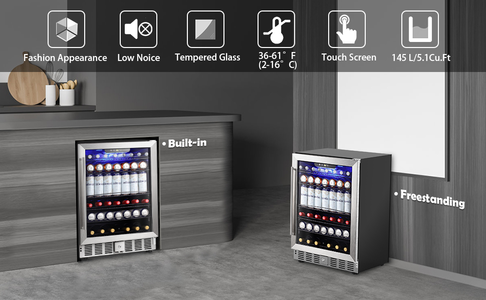 COWSAR Wine Cooler Refrigerator 24inch Wine Fridge