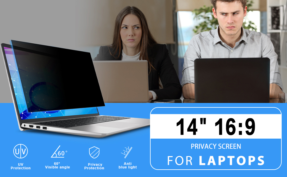 14" Laptop Privacy Screen Protector Compatible with HP/Dell/Asus/Acer