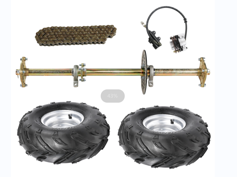 CWTD 1" x 32" Complete Go Kart Steel Live Axle Kit with 16x87 Wheels, Tires, Rim