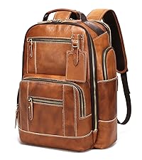 Amazon.com: LANNSYNE Vintage Genuine Leather Backpack for