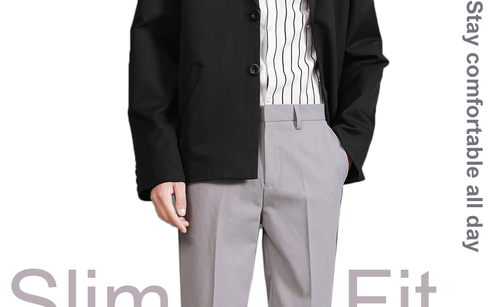 スーツ Llife DOBBY MESH TAILORED SLACKS ESSYSHE Men's Cropped Slim Fit Dress Pants Tapered Ankle